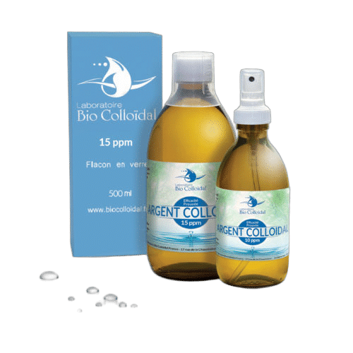 Pack 500 ml 15 ppm + spray 250 ml 10 ppm Argent colloïdal de Bio Colloïdal