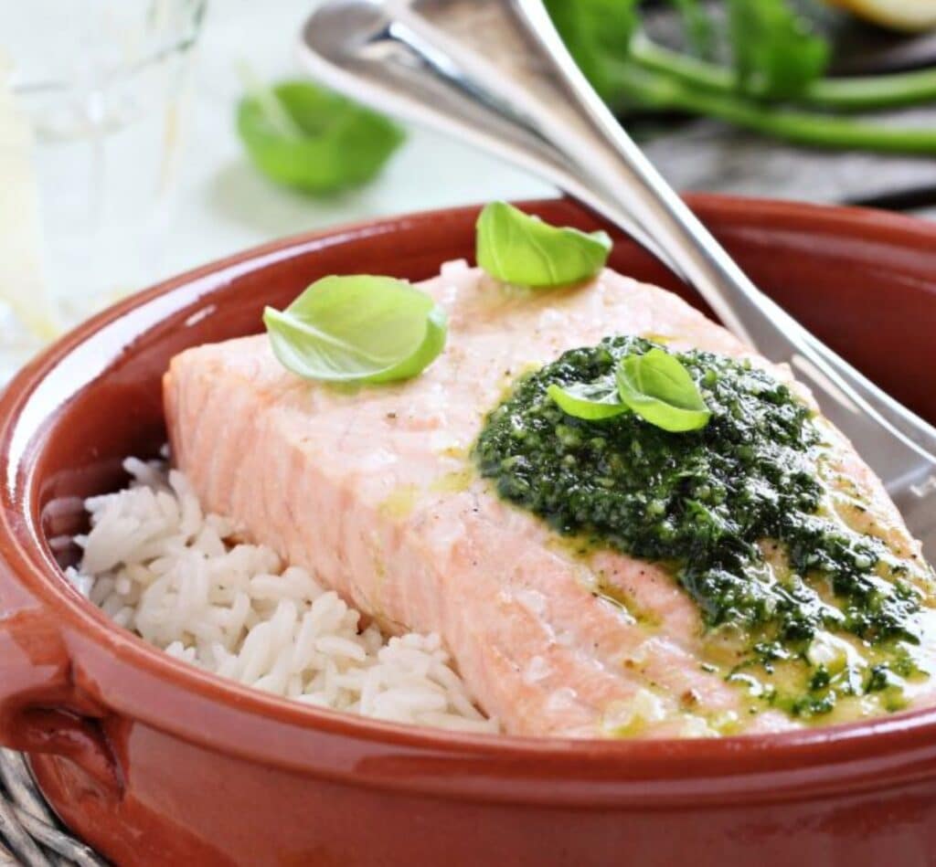 Saumon bouillon gingembre