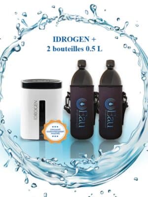 Eau hydrogénée avec bouteilles en verre biophotonique