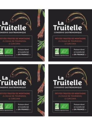 4 boites de Petites truites de montagne à l'huile de tournesol et curcuma