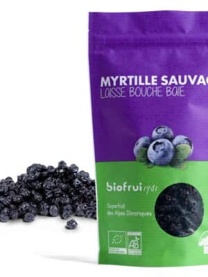 Myrtille sauvage séchée entière bio des Alpes Dinariques - Pack Éco Carton de 10 unités