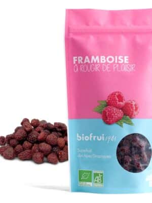 Framboise séchée entière bio des Alpes Dinariques - Carton de 10 Sachets de 100g
