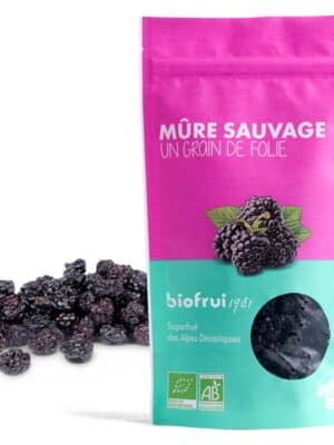 Mûre sauvage séchée entière bio des Alpes Dinariques -  Carton de 10 x 100g