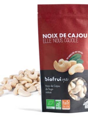Noix de Cajou nature bio et équitable du Togo  Pack Éco Carton de 10 unités (125g)