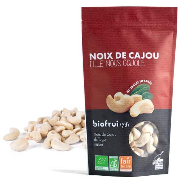 Noix de Cajou nature bio et équitable du Togo  Pack Éco Carton de 10 unités (125g)