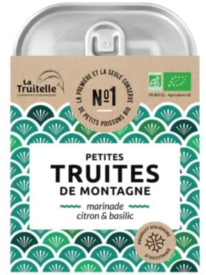 Truites de montagne marinade citron et basilic  La Truitelle - Pack de 10 conserves