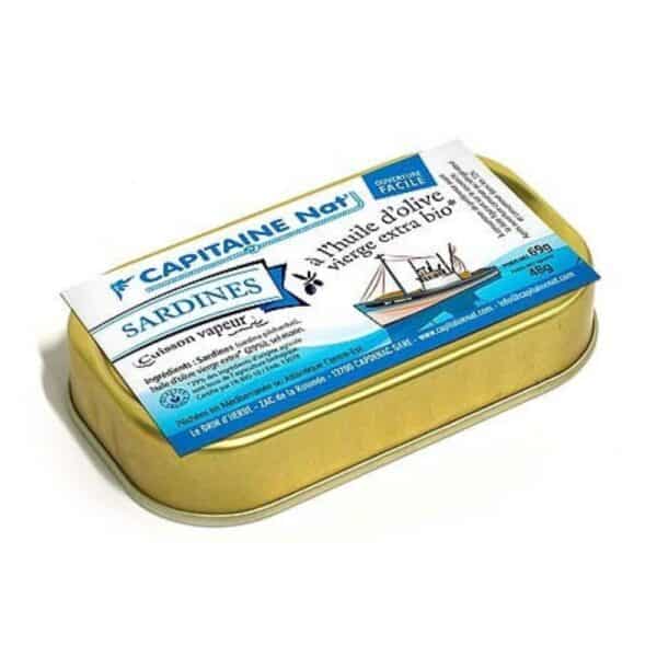 Sardines à l’huile d’olive vierge extra bio - Capitaine Nat’
