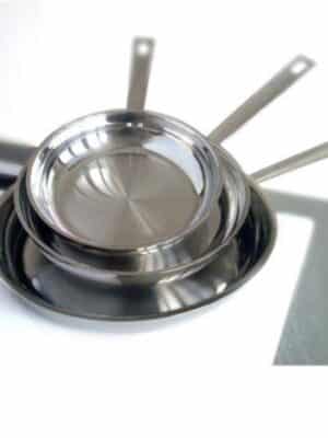 Série de 3 poêles à frire Baumstal en inox 18/10