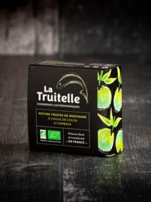 Petites truites de montagne à l'huile de colza et combava – 85 g