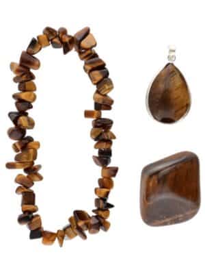 Coffret "Bijoux" Lithothérapie Œil de Tigre