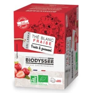 Thé blanc fraise bio Biodyssée – 20 sachets