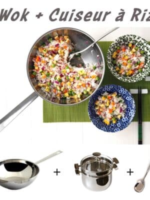 Pack Wok 24 cm + Cuiseur à Riz 20 cm