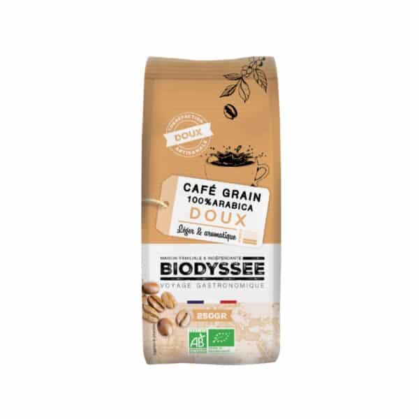 Café grain bio doux Biodyssée 250 g – 100% arabica léger et aromatique