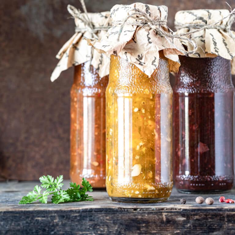 Bocaux de vinaigres maison parfumés aux herbes, épices et légumes, recettes naturelles et anti-gaspi pour aromatiser les plats.