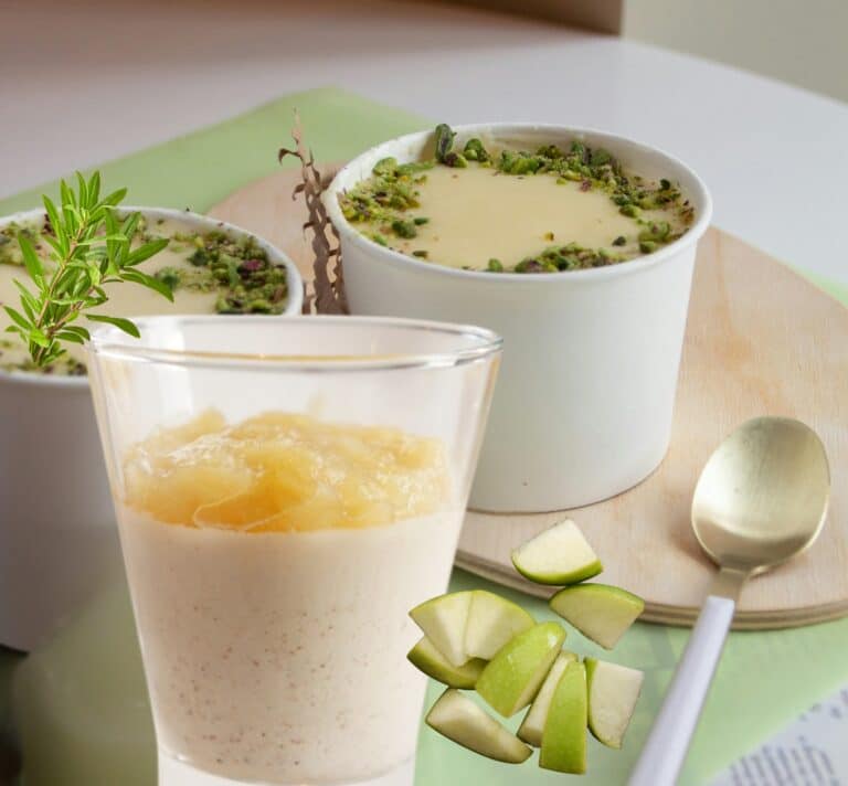 Verrines pommes et panna cotta au thym, dessert automnal crémeux et parfumé