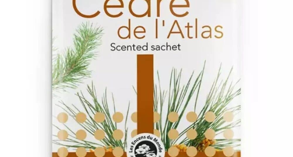 Sachet parfumé Cèdre de l’Atlas Aromandise aux notes boisées et fraîches