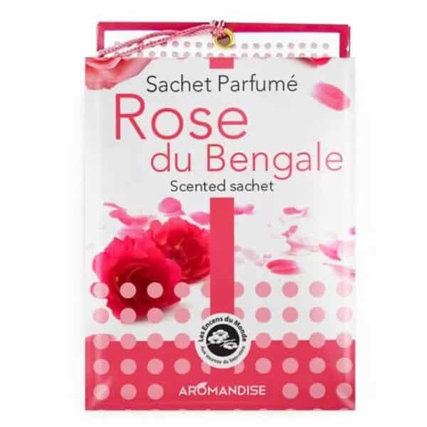 Sachet parfumé Rose du Bengale Aromandise pour parfumer naturellement le linge et les placards