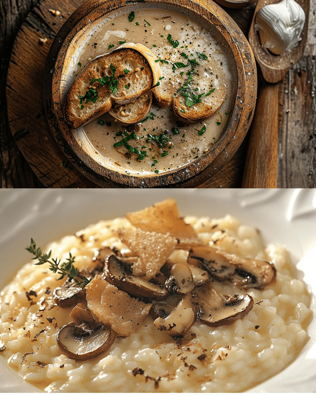 Velouté de châtaignes et risotto poires & châtaignes, cuisine d’hiver douce et généreuse