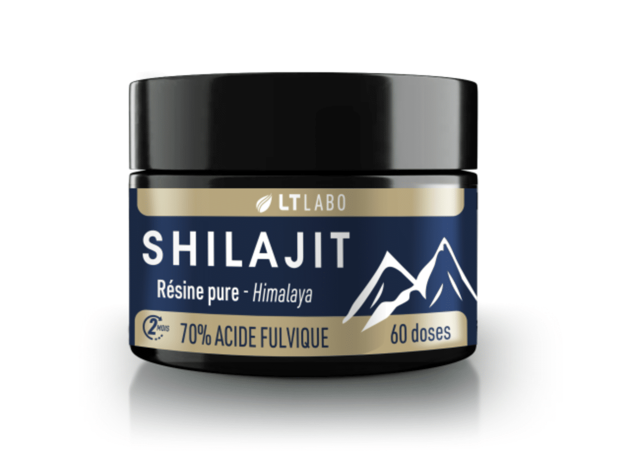 Pot de résine de Shilajit LT Labo, résine pure de l’Himalaya titrée à 70 % d’acide fulvique
