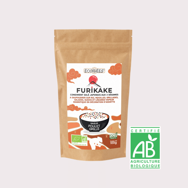 Furikake saveur poulet grillé bio Écoidées – condiment japonais aux trois sésames