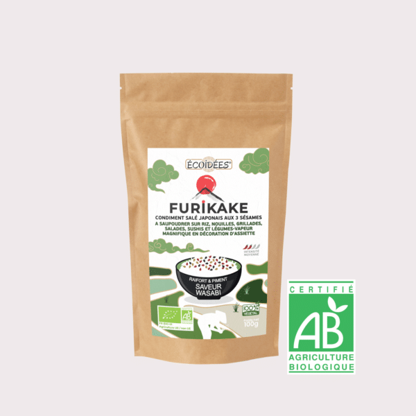 Furikake saveur wasabi bio Écoidées – condiment japonais aux trois sésames