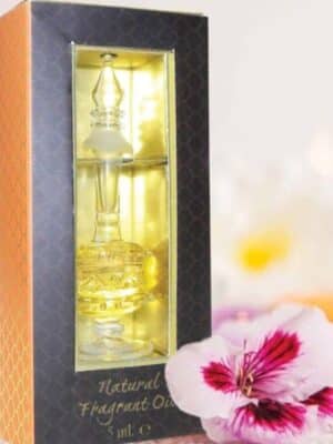 Huile parfumée Amour Chant de l’Inde – flacon en verre soufflé à la main 5 ml