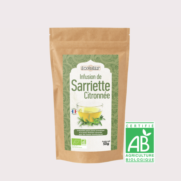 Infusion de sarriette citronnée bio Écoidées – plante aromatique de Provence