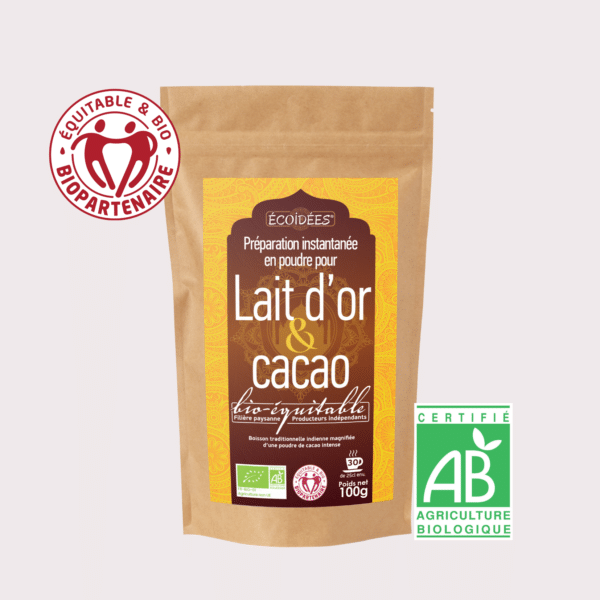 Mélange Lait d’Or au Cacao BIO & ÉQUITABLE Écoidées – préparation pour golden latte