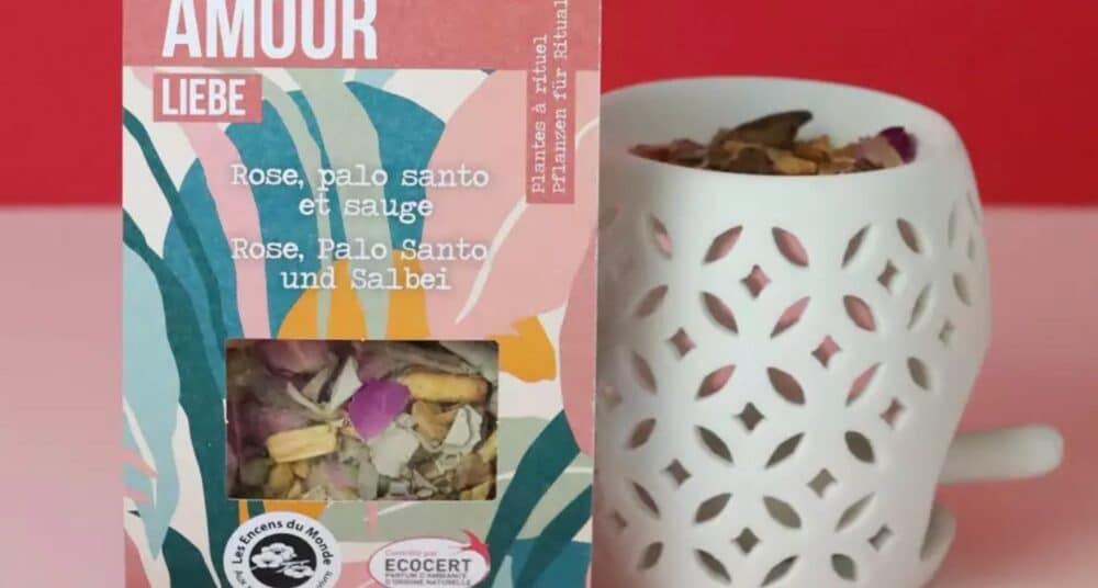 Rituel Amour Aromandise – plantes à brûler pour diffuser une énergie douce et positive, spécial Saint-Valentin
