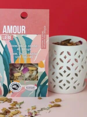 Rituel Amour Aromandise – plantes à brûler pour diffuser une énergie douce et positive, spécial Saint-Valentin