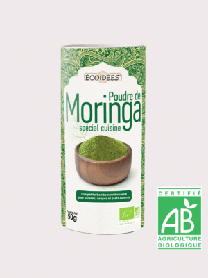 Poudre de moringa bio Écoidées – super-aliment végétal spécial cuisine