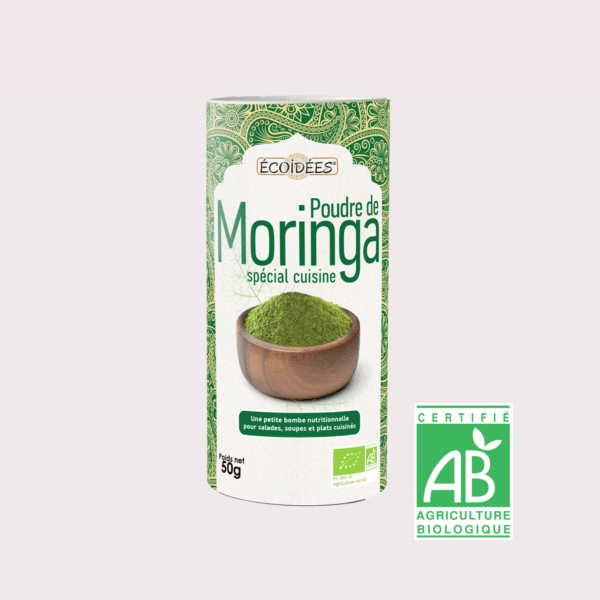 Poudre de moringa bio Écoidées – super-aliment végétal spécial cuisine