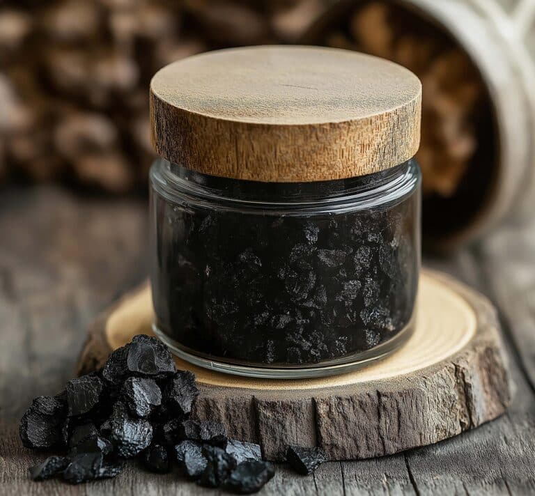 Résine de Shilajit naturelle dans un pot en verre, riche en acide fulvique – complément alimentaire LT Labo