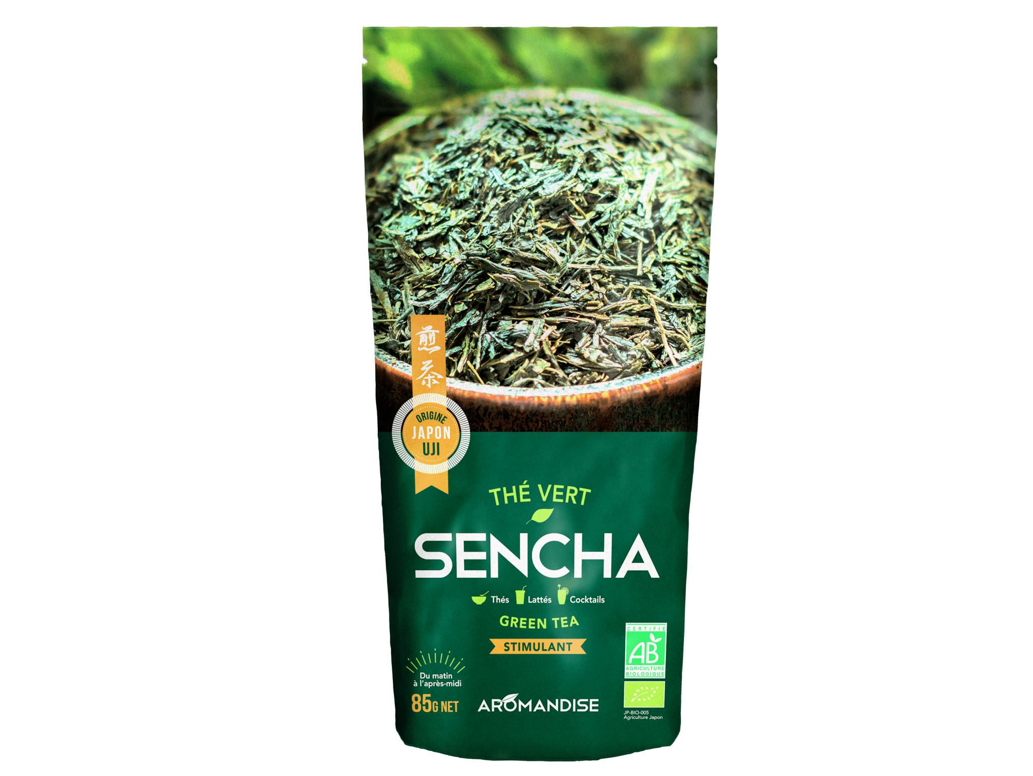Thé vert Sencha bio japonais Aromandise en feuilles