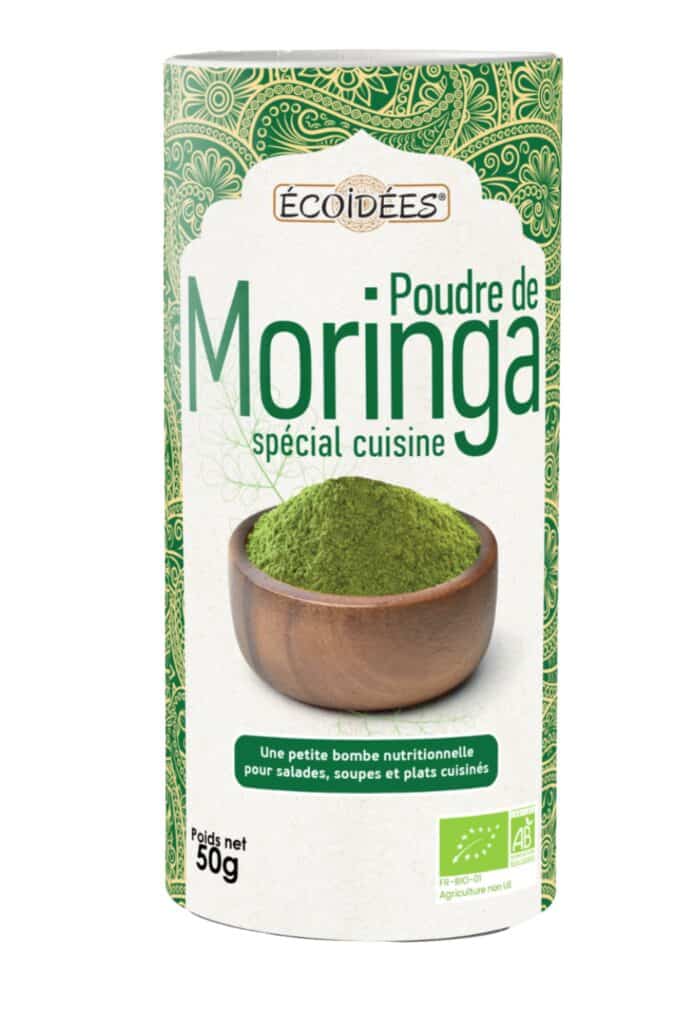 Poudre de moringa bio spécial cuisine Écoidées en boîte