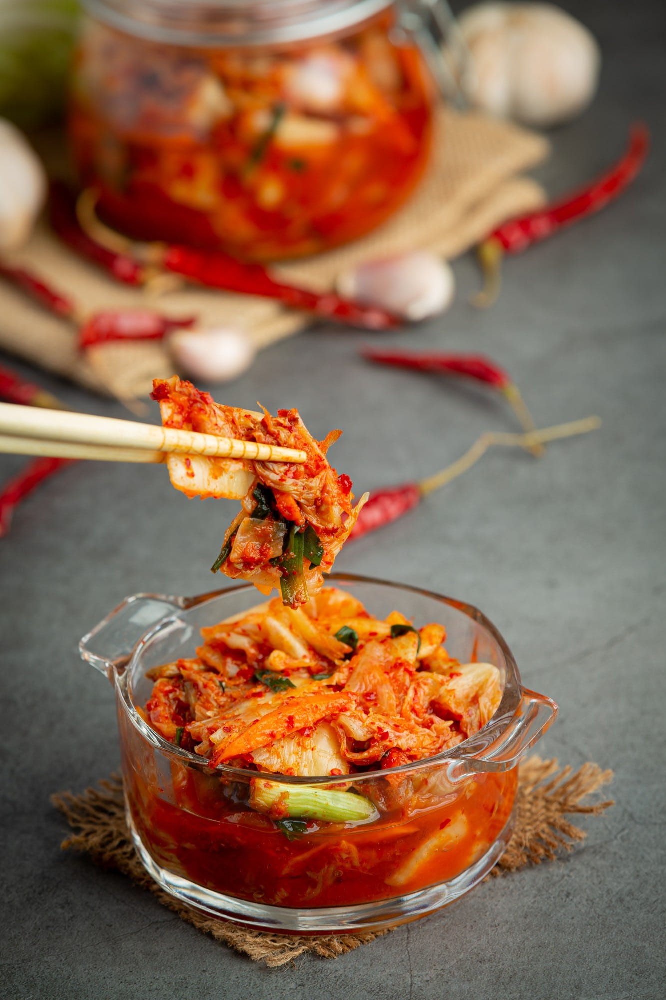 Kimchi coréen, légume fermenté riche en probiotiques