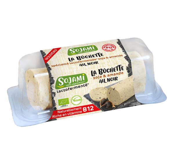 Bûchette végétale bio soja amande ail noir Sojami