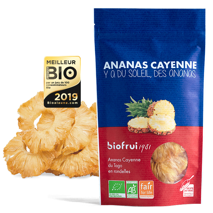 ananas seche bio cayenne lisse rondelles biofrui1981 equitable togo fruit sec naturel