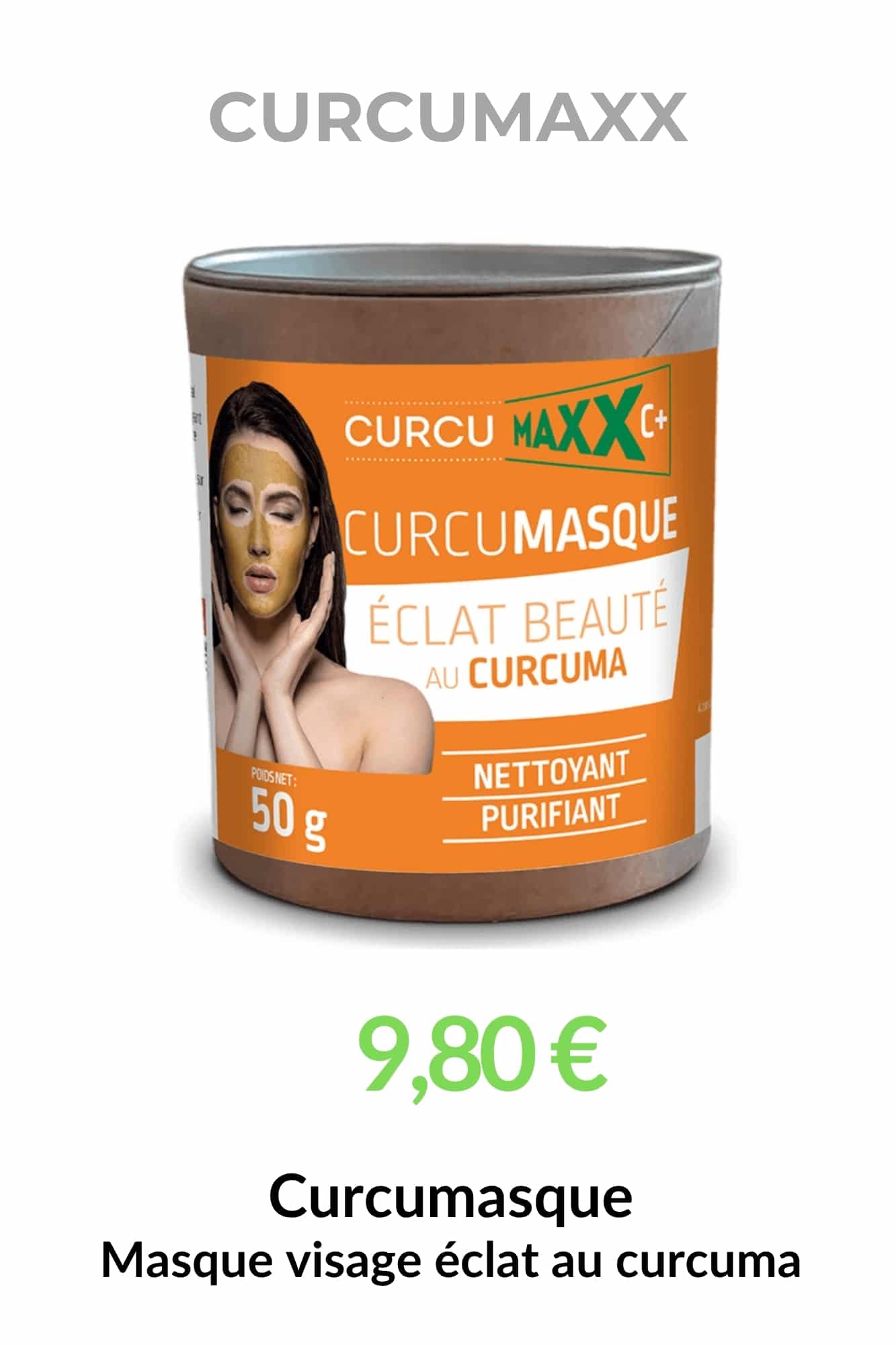 Curcumasque masque visage purifiant au curcuma soin naturel éclat peau