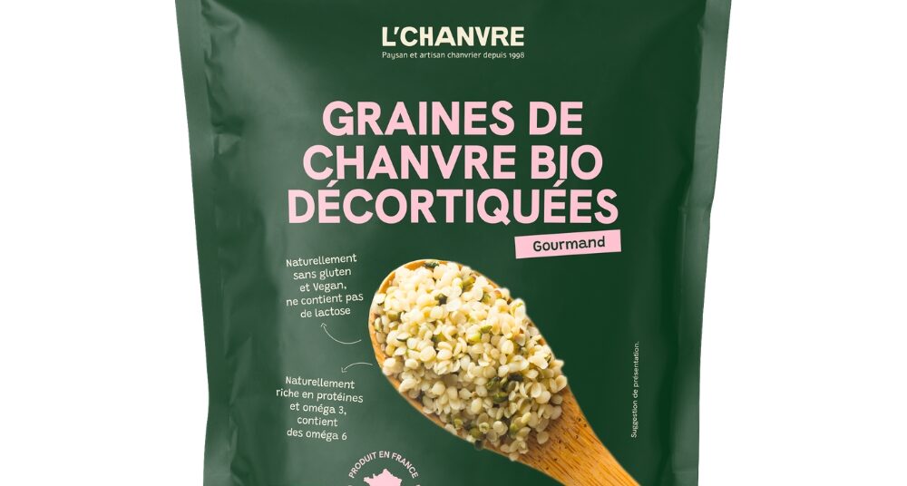Graines de chanvre décortiquées biologiques en sachet 250 g