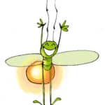 Illustration d’une luciole souriante symbolisant la joie et l’énergie naturelle