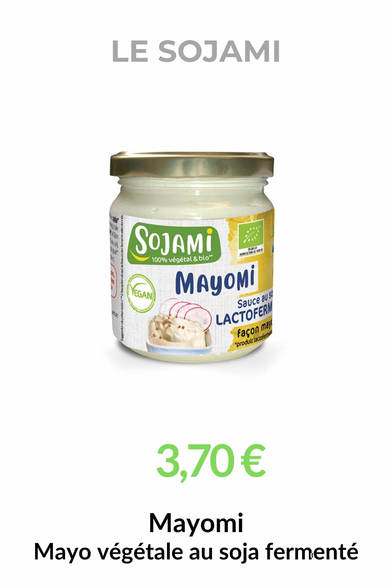 Mayomi sauce végétale au soja lactofermenté Sojami