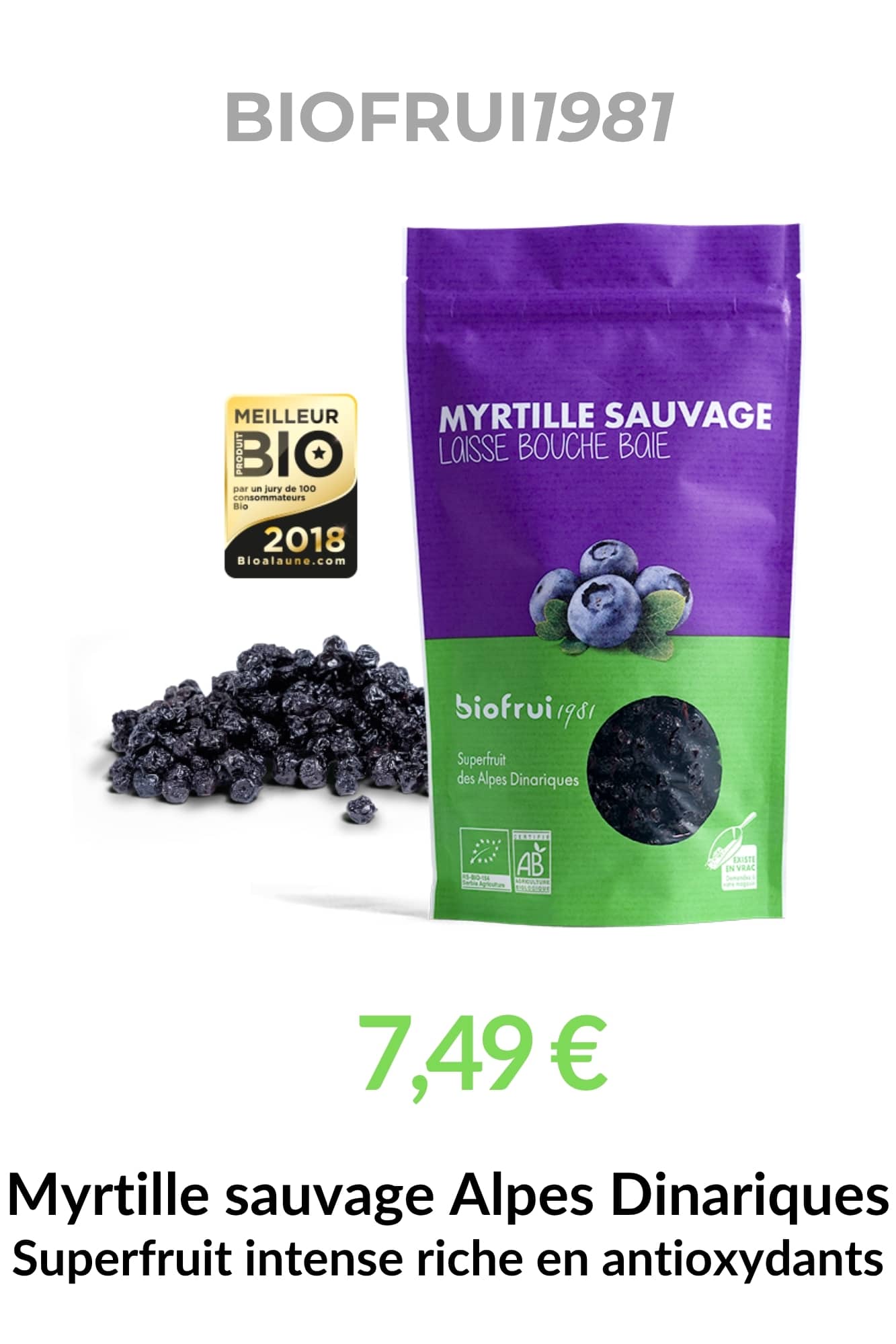 myrtille sauvage bio sechee superfruit riche antioxydants anthocyanes biofrui1981 fruit rouge
