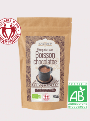 Préparation pour boisson chocolatée bio Écoidées cacao cru et sucre de coco équitable
