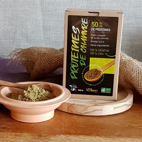 Protéines de chanvre bio L’Chanvre 250 g riches en protéines végétales et acides aminés essentiels