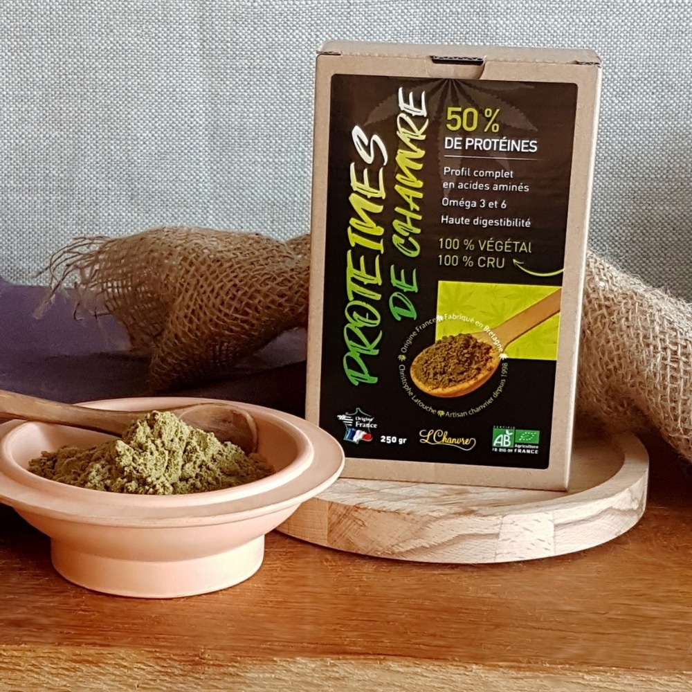 Protéines de chanvre bio L’Chanvre 250 g riches en protéines végétales et acides aminés essentiels