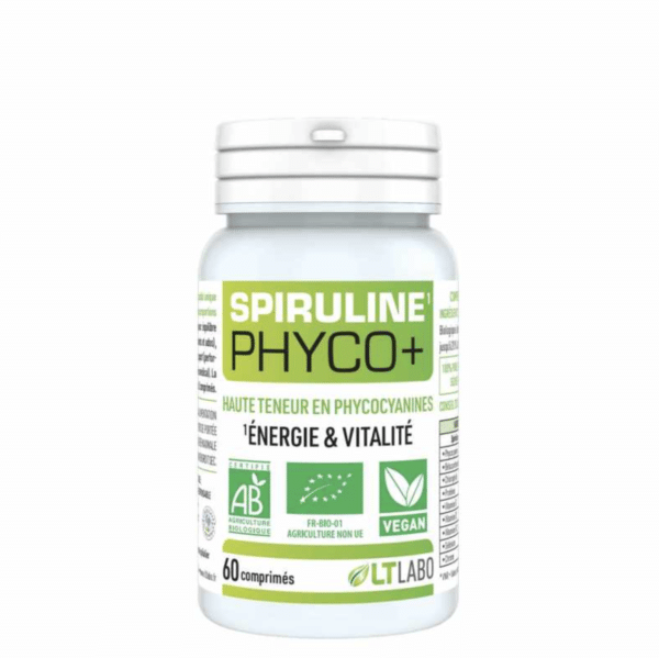 Spiruline Bio Phyco+ LT Labo en comprimés riches en phycocyanine pour énergie et vitalité