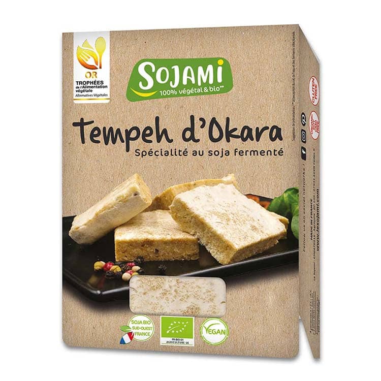 Tempeh d’okara Sojami spécialité végétale fermentée