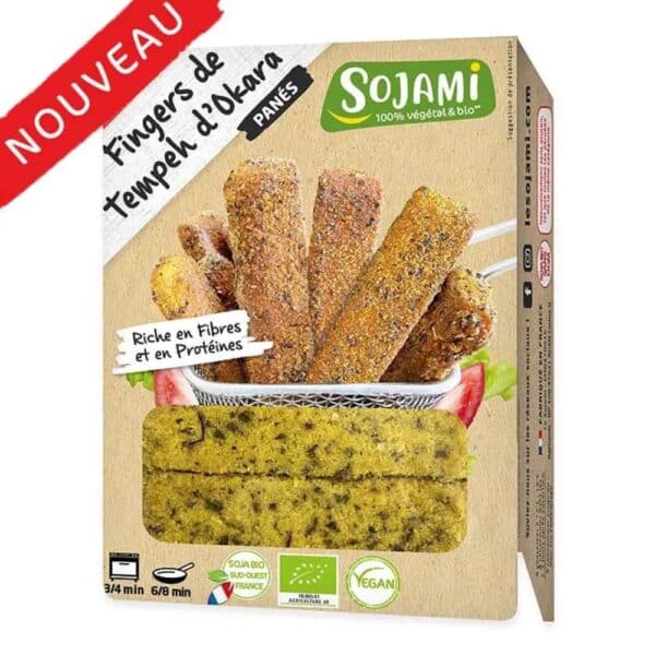 fingers tempeh okara bio Sojami produit vegetal proteines fermentées sans gluten