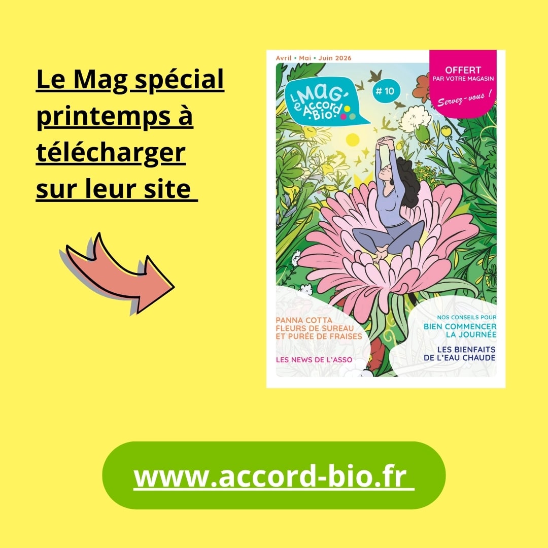 Magazine Accord Bio n°10 printemps 2026 à télécharger – conseils bien-être, recette panna cotta fleurs de sureau et actualités bio